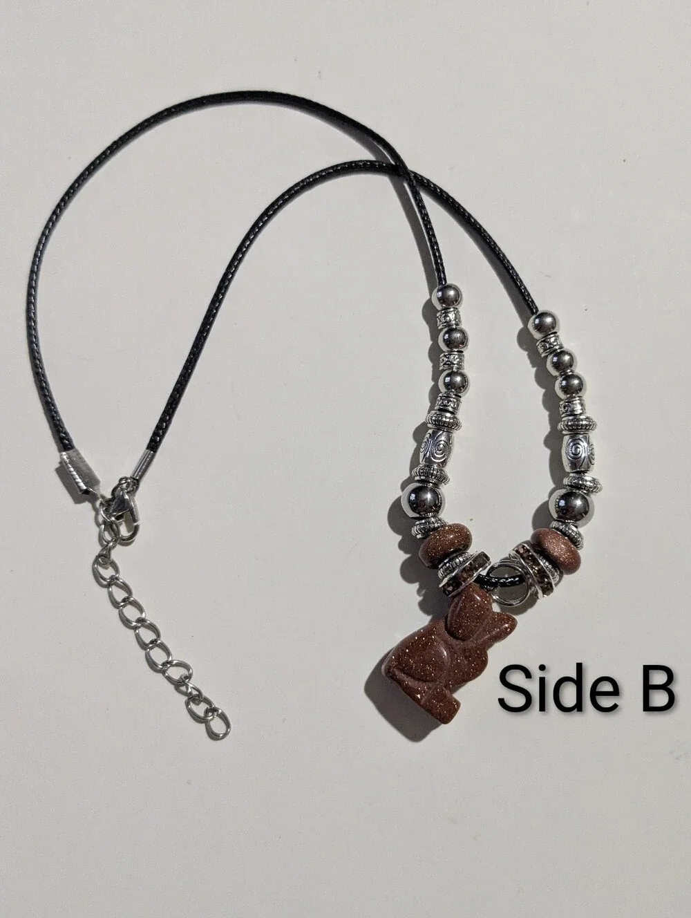 Hand Carved Sandstone 'Man's Best Friend's Dog Pendant Beaded Necklace